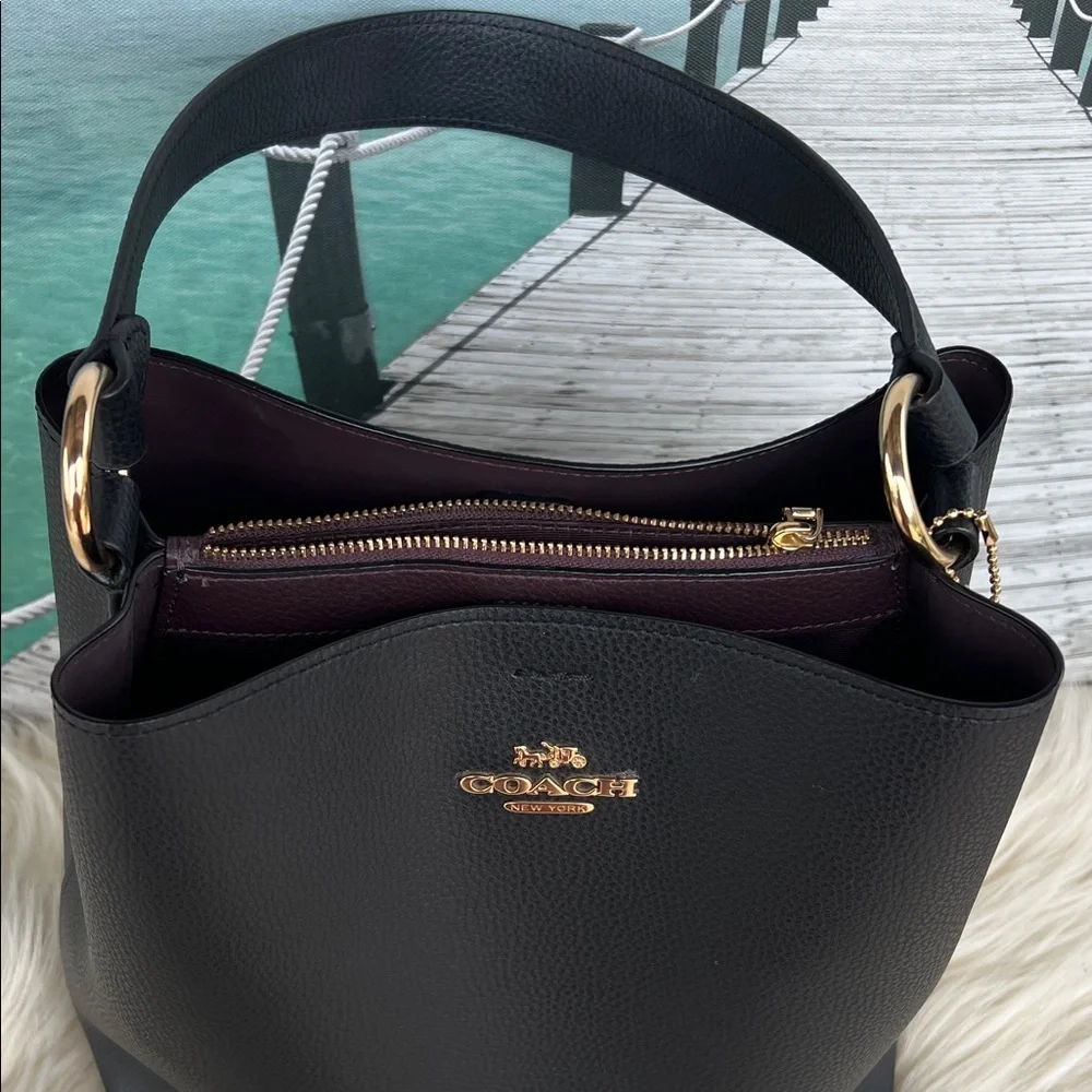 Coach Black Leather Shoulder Bag - Picture 2 of 14